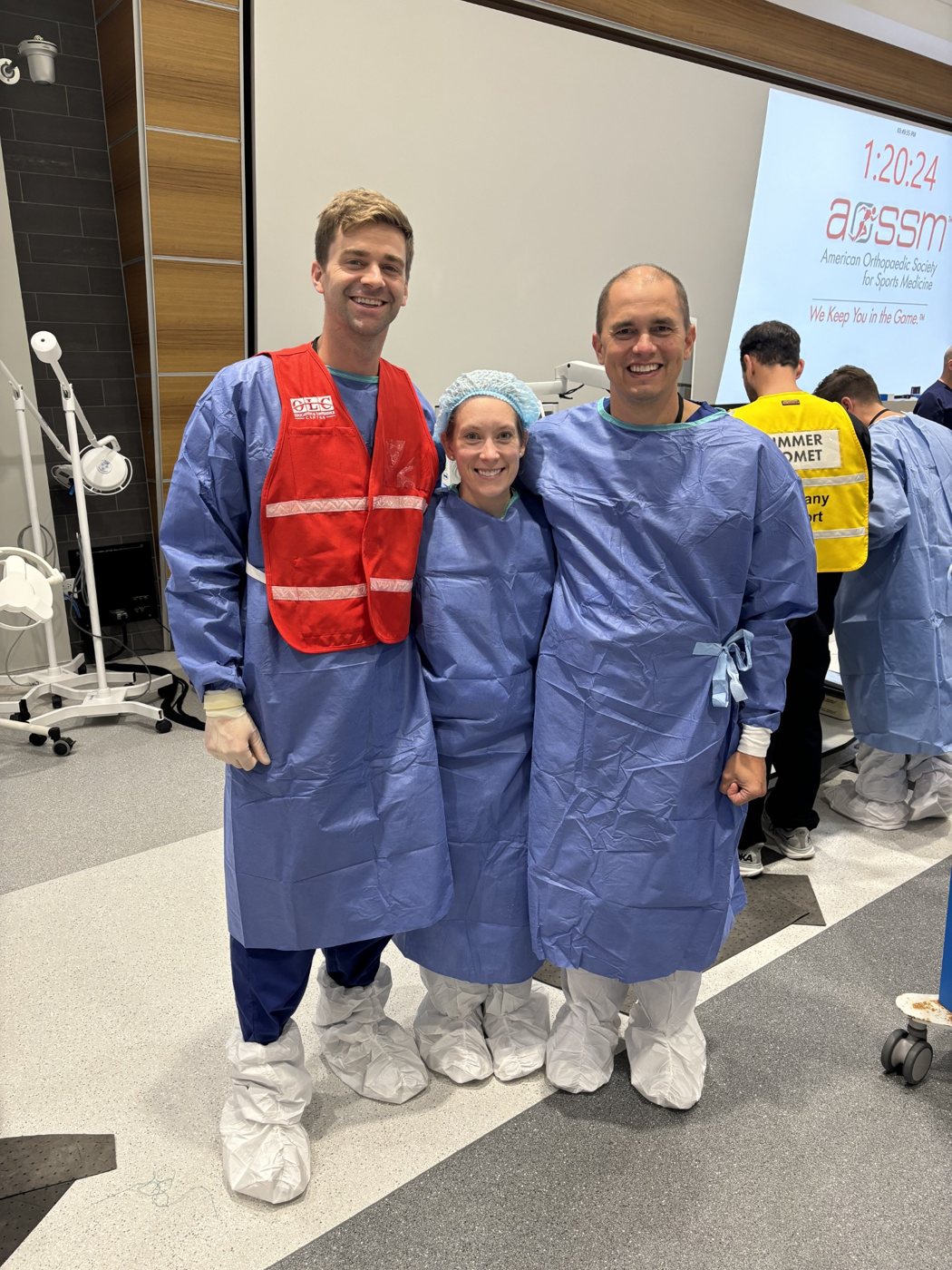 Dr. Gwathmey with colleagues at a hands-on sports medicine surgical skills course